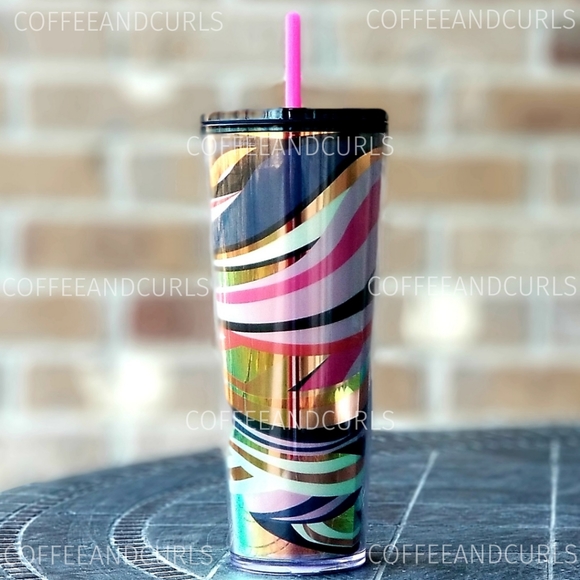 Starbucks Gold Ribbon Swirl Holigraphic Venti Cold Cup Tumbler Christmas… - Picture 3 of 11